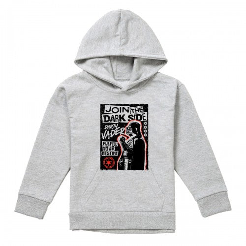 Front - Star Wars Childrens/Kids Join The Dark Side Poster Heather Hoodie
