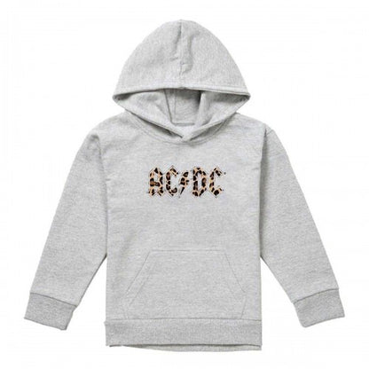 Front - AC/DC Childrens/Kids Leopard Print Pull Over Hoodie