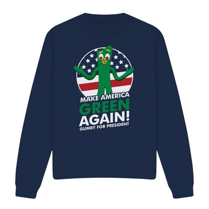 Front - Gumby Unisex Adult For President Sweatshirt