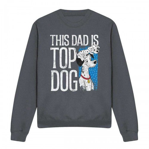 Front - 101 Dalmatians Unisex Adult This Dad Is Top Dog Sweatshirt