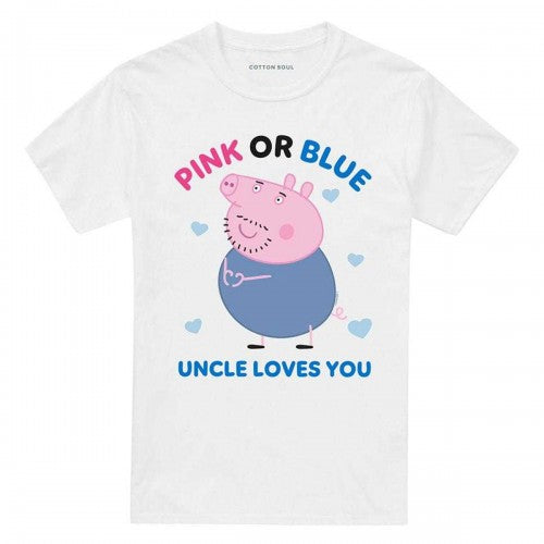 Front - Peppa Pig Unisex Adult Pink Or Blue Uncle Pig Loves You T-Shirt