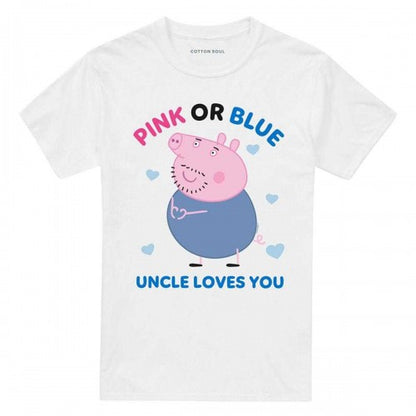 Front - Peppa Pig Unisex Adult Pink Or Blue Uncle Pig Loves You T-Shirt
