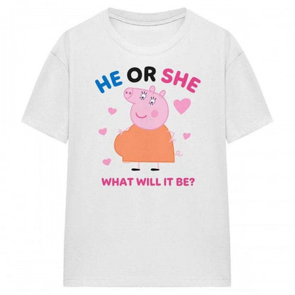 Front - Peppa Pig Womens/Ladies He Or She Mummy Pig T-Shirt
