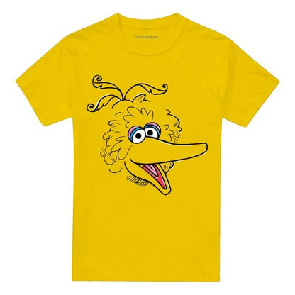 Front - Sesame Street Unisex Adult Big Bird Sketch Face T-Shirt