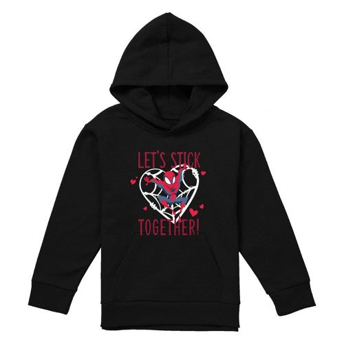 Front - Spider-Man Childrens/Kids Let´s Stick Together Pull Over Valentine`s Day Hoodie