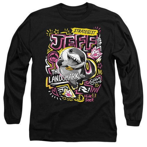 Front - Marvel Rivals Unisex Adult Jeff the Land Shark Marker Long-Sleeved T-Shirt