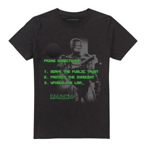 Front - Robocop Unisex Adult Prime Directives T-Shirt