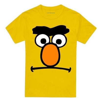 Front - Sesame Street Unisex Adult Bert Frown Face T-Shirt