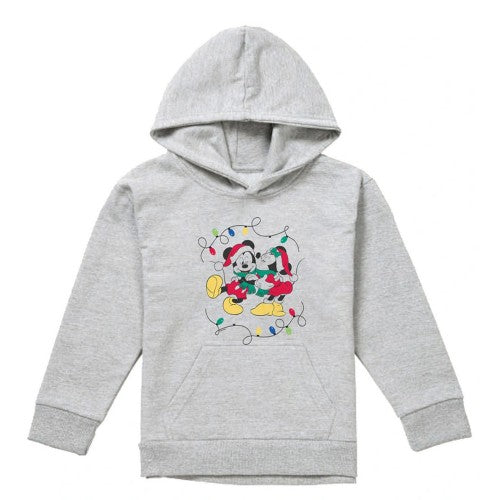 Front - Disney Childrens/Kids Mickey Mouse & Minnie Mouse Christmas Kiss Heather Hoodie