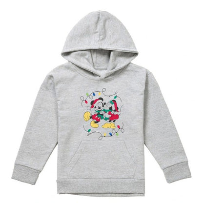 Front - Disney Childrens/Kids Mickey Mouse & Minnie Mouse Christmas Kiss Heather Hoodie