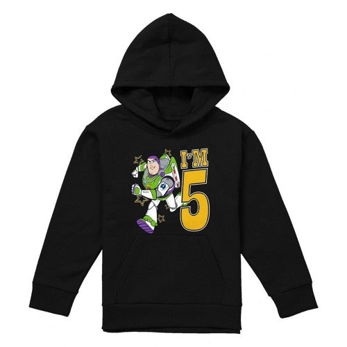 Front - Toy Story Childrens/Kids I´m 5 Buzz Lightyear Birthday Hoodie