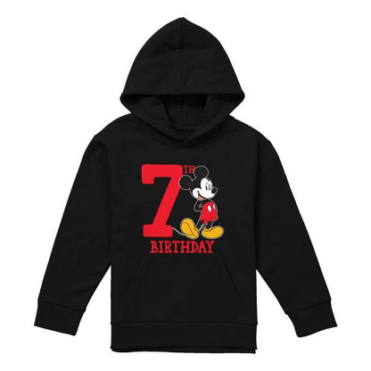 Front - Disney Childrens/Kids Mickey Mouse Shirt Heather 7th Birthday Hoodie