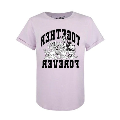 Front - Mickey Mouse & Friends Womens/Ladies Together Roll Sleeve T-Shirt