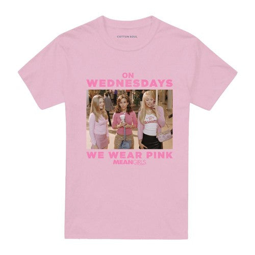 Front - Mean Girls Unisex Adult Wednesdays We Wear Pink T-Shirt