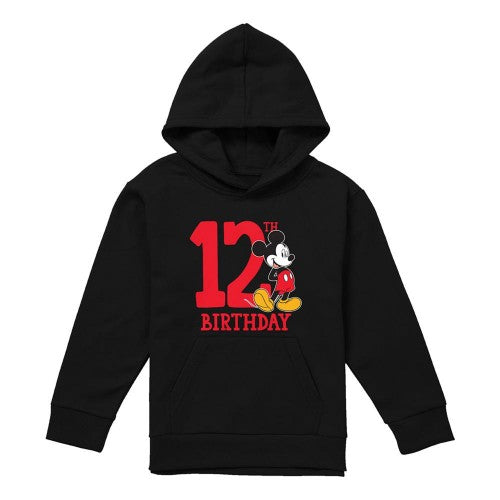Front - Disney Childrens/Kids Mickey Mouse Shirt 12th Birthday Hoodie