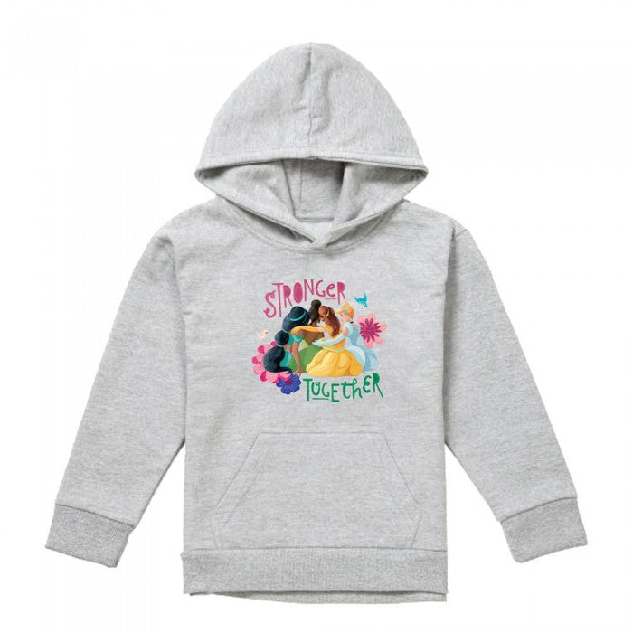 Front - Disney Princess Childrens/Kids Stronger Together Jasmine, Tiana And Belle Heather Hoodie