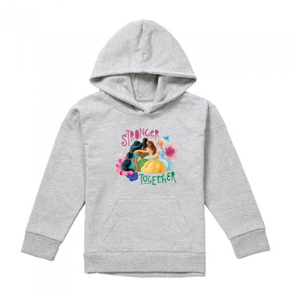 Front - Disney Princess Childrens/Kids Stronger Together Jasmine, Tiana And Belle Heather Hoodie