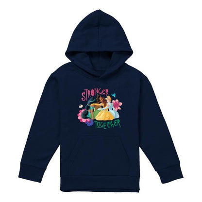 Front - Disney Princess Childrens/Kids Stronger Together Jasmine, Tiana And Belle Hoodie