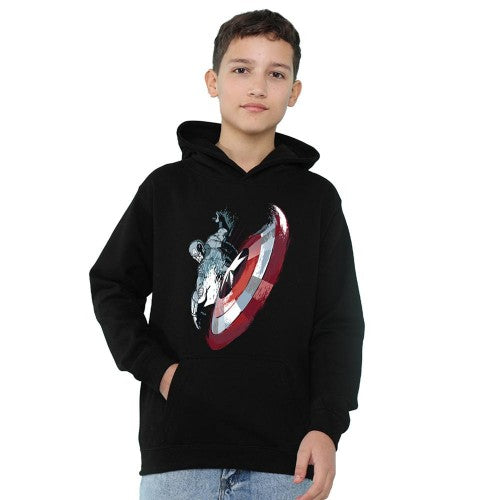 Front - Captain America Childrens/Kids Shield Pull Over Hoodie