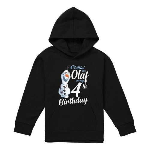 Front - Frozen Childrens/Kids Chillin Like Olaf 4th Birthday Pullover Hoodie