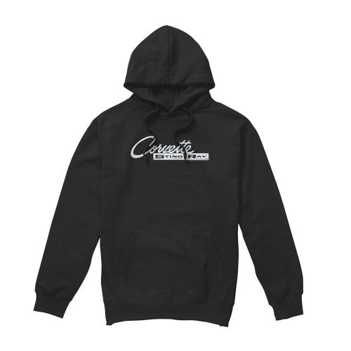 Front - Chevrolet Unisex Adult Chrome Stingray Logo Hoodie