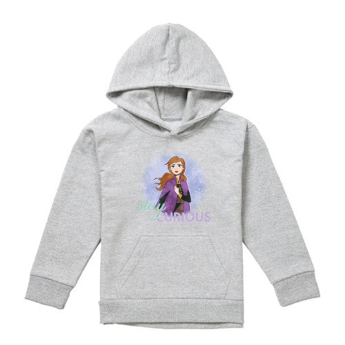 Front - Frozen Childrens/Kids Stay Curious Anna Heather Pullover Hoodie