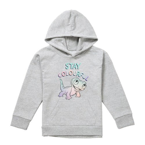 Front - Frozen Childrens/Kids Stay Colourful Bruni The Fire Spirit Heather Pullover Hoodie