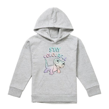 Front - Frozen Childrens/Kids Stay Colourful Bruni The Fire Spirit Heather Pullover Hoodie
