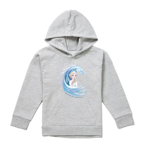 Front - Frozen Childrens/Kids Believe In Yourself Elsa & Nokk Heather Pullover Hoodie