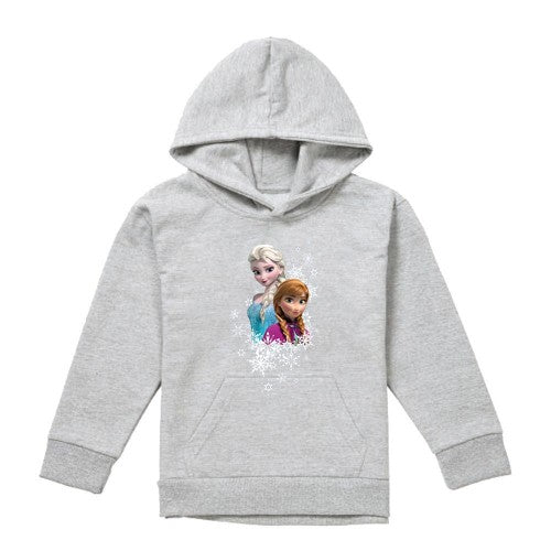 Front - Frozen Childrens/Kids Elsa & Anna Snowflake Portrait Heather Pullover Hoodie