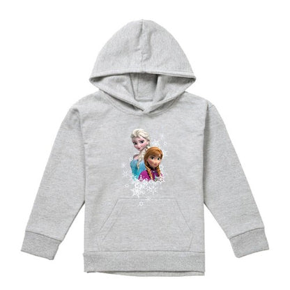 Front - Frozen Childrens/Kids Elsa & Anna Snowflake Portrait Heather Pullover Hoodie