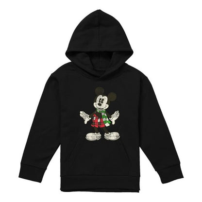 Front - Mickey Mouse Childrens/Kids Christmas Scarf Hoodie