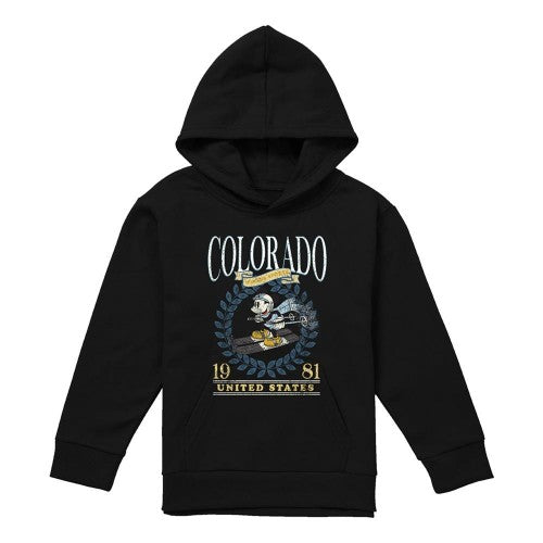 Front - Disney Childrens/Kids Colorado Mickey Mouse Skiing Pullover Hoodie