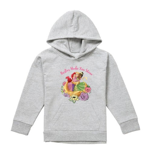 Front - Disney Princess Childrens/Kids Besties Shine Ariel Rapunzel Tiana Heather Hoodie