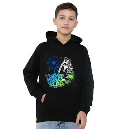 Front - Star Wars Childrens/Kids Empire Darth Vader Graffiti Heather Hoodie