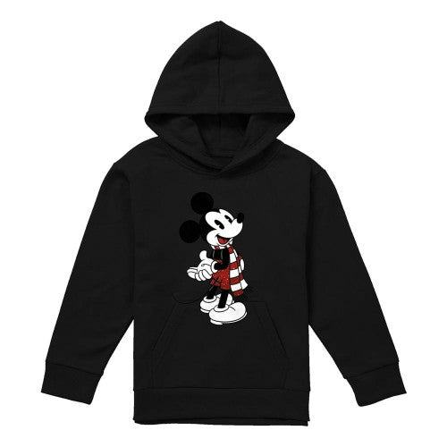 Front - Mickey Mouse Childrens/Kids Christmas Scarf Hoodie
