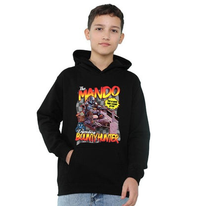 Front - Star Wars The Mandalorian Childrens/Kids Bounty Hunter Speed Bike Heather Hoodie