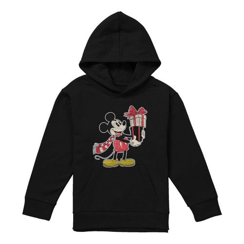 Front - Mickey Mouse Childrens/Kids Present Christmas Hoodie