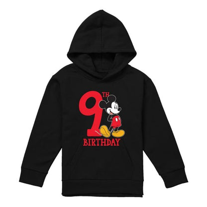 Front - Disney Childrens/Kids Mickey Mouse Shirt 9th Birthday Pullover Hoodie
