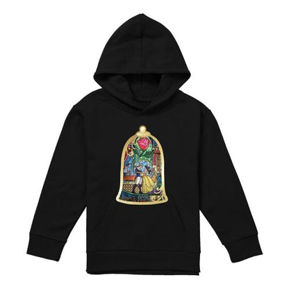 Front - Beauty And The Beast Childrens/Kids Stained Glass Hoodie