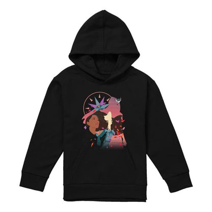 Front - Pocahontas Childrens/Kids Silhouette Hoodie