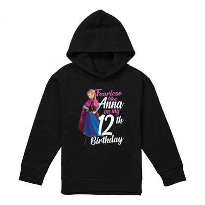 Front - Frozen Childrens/Kids Fearless Like Anna Heather 12th Birthday Pullover Hoodie
