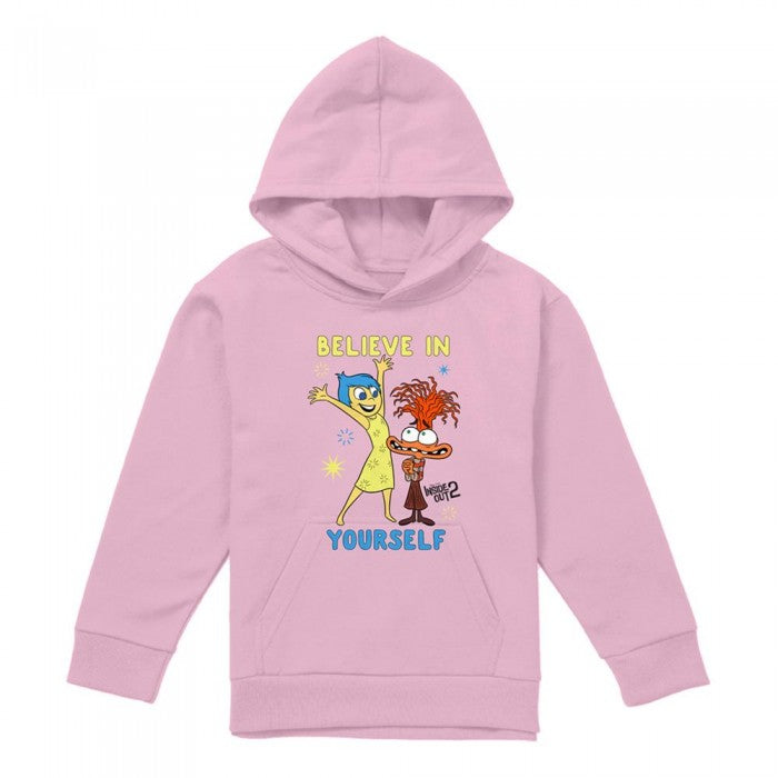 Front - Inside Out 2 Childrens/Kids Believe Joy & Anxiety Hoodie