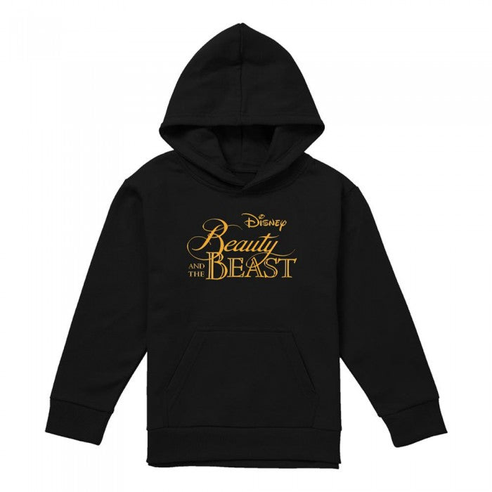 Front - Beauty And The Beast Childrens/Kids Logo Heather Hoodie