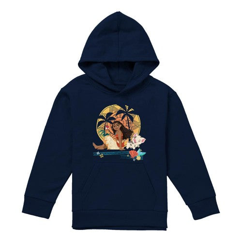 Front - Moana Childrens/Kids Sitting Sunset Hoodie