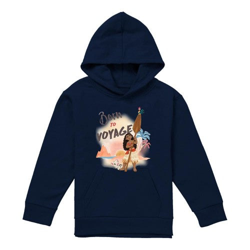 Front - Moana Childrens/Kids Born To Voyage Pullover Hoodie