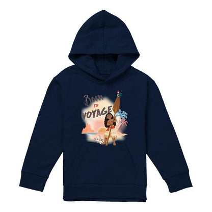 Front - Moana Childrens/Kids Born To Voyage Pullover Hoodie