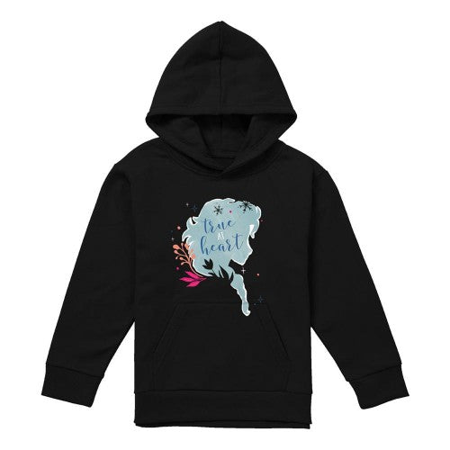 Front - Frozen Childrens/Kids True At Heart Elsa Silhouette Pullover Hoodie