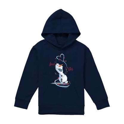 Front - Frozen Childrens/Kids Love Is In The Air Olaf Valentine`s Day Pullover Hoodie