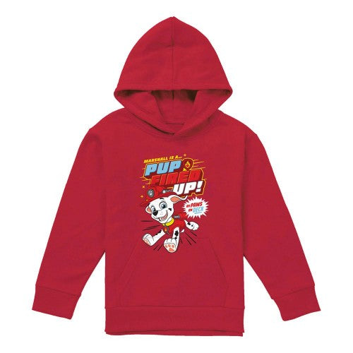 Front - Paw Patrol Childrens/Kids Pup Fired Up Marshall Pullover Hoodie